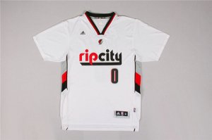 Maillot De Basket Portland Trail Blazers Damian Lillard 0 City Edition Manches Courtes Blanc